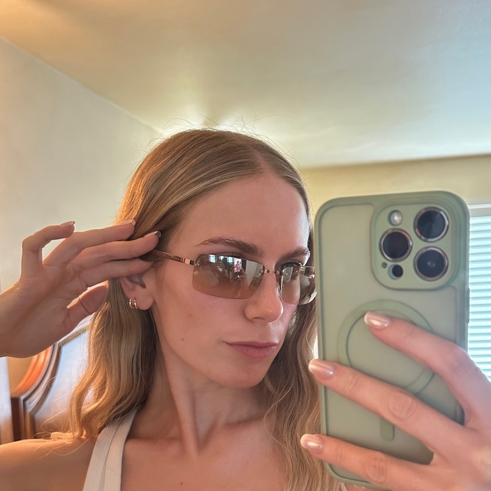 Ralph Lauren Vintage Slim Rectangle Brown-Tinted Sunglasses